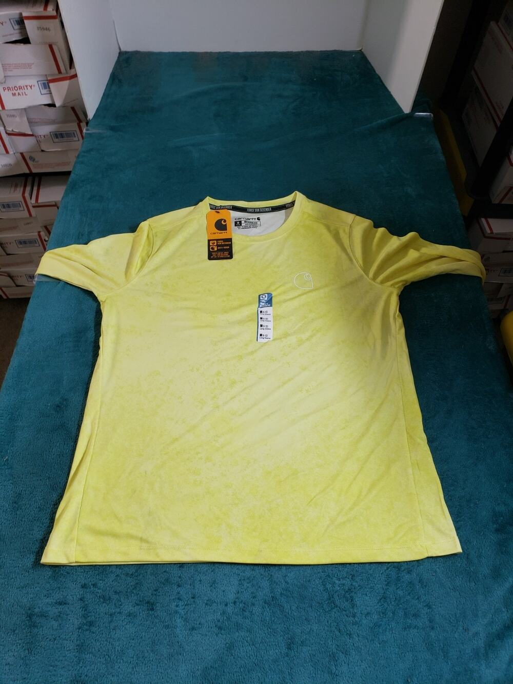 Carhartt Shirt Size Medium Womens Yellow Long Sleeve Relaxed Lightweight UPF NWT